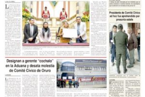 Portadas impresas del periódico La Patria