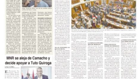 Portadas impresas del periódico La Patria