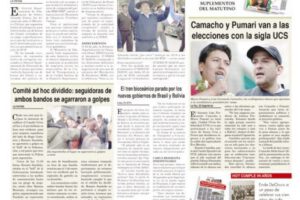 Portadas impresas del periódico La Patria