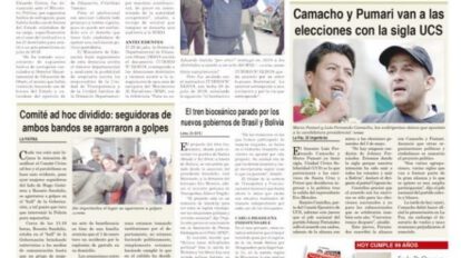 Portadas impresas del periódico La Patria