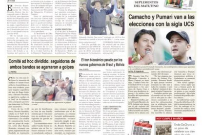 Portadas impresas del periódico La Patria