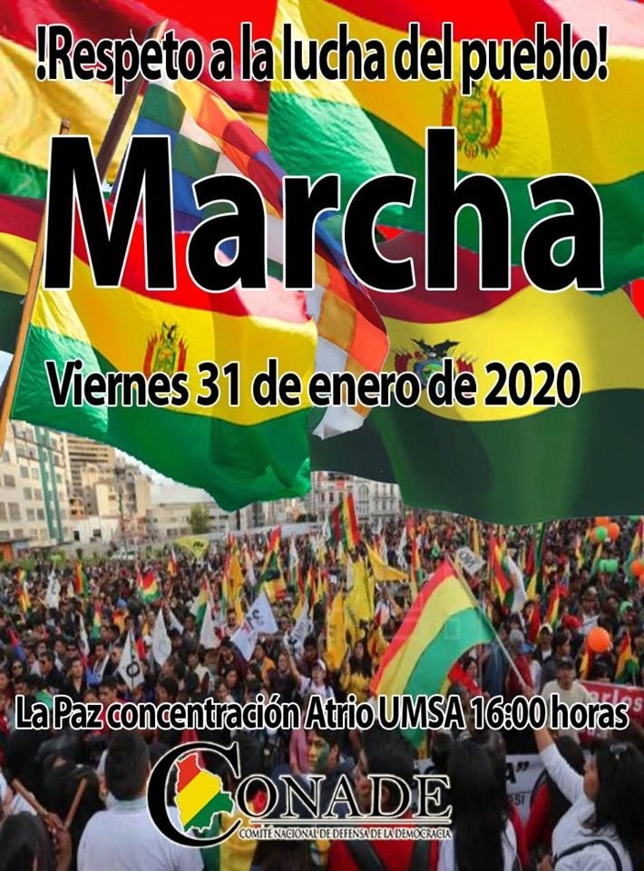 Marcha por el respeto a la lucha del pueblo en La Paz