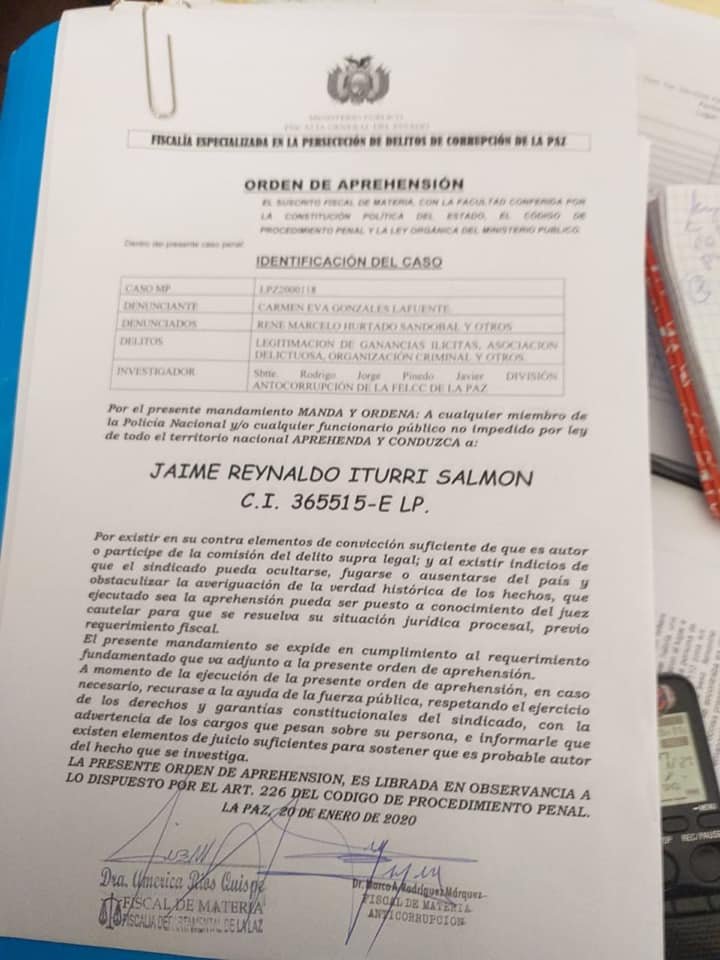 Aprehensión de Jaime Iturri por delitos financieros