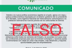 Comunicado falso sobre gasolinazo desmentido por el Gobierno