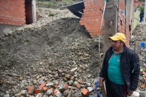 Mazamorra en Achocalla dejó a 8 familias sin vivienda