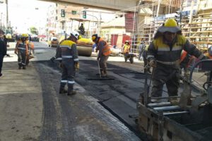 Asfaltado de la avenida del Folklore para el Último Convite del Carnaval