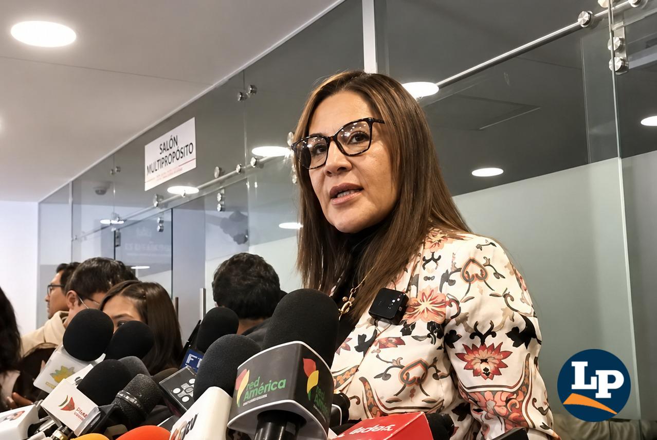 La diputada Rivero en conferencia de prensa