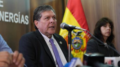 El ministro de Hidrocarburos y Energías, Marcelo Blanco, durante sus declaraciones