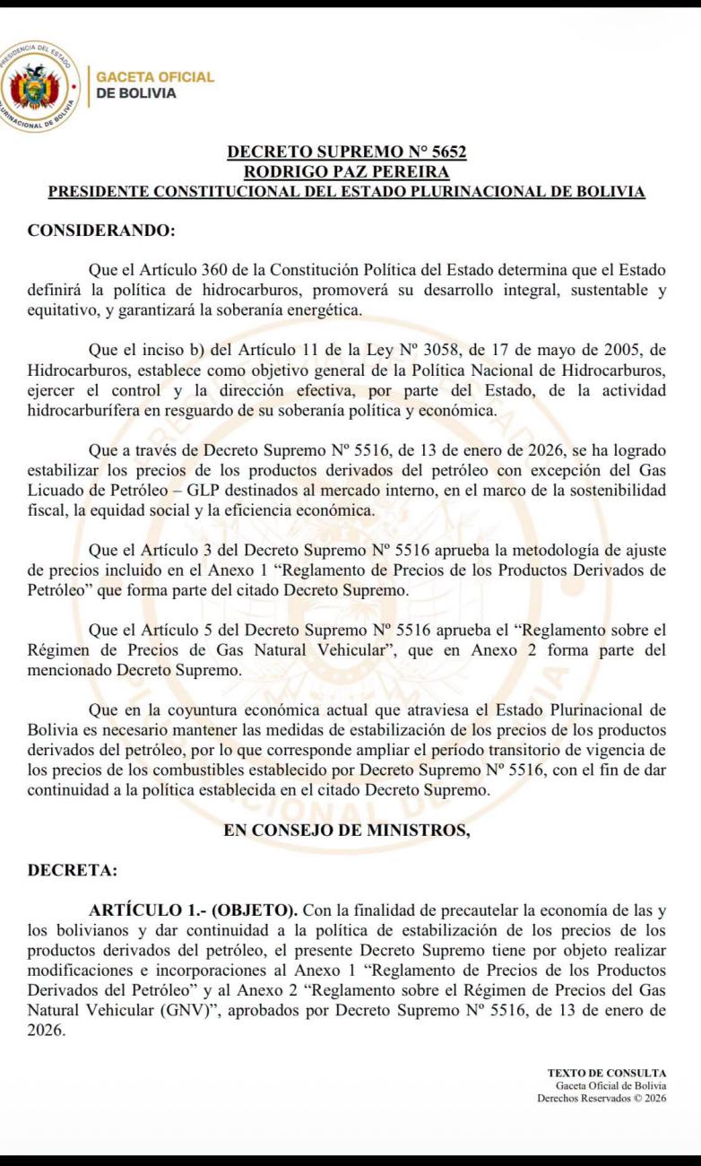 El decreto 5652