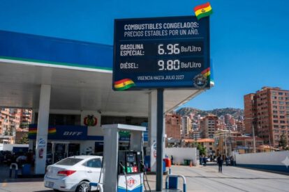 Bajo Decreto Supremo, precios de Gasolina Especial y Diésel se mantienen congelados en Bolivia hasta julio de 2027