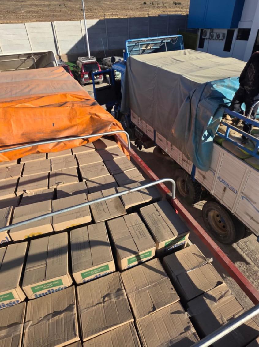camiones que transportaban aceite de contrabando en la zona de Cruce Chaqui