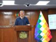 El ministro de Economía y Finanzas Públicas, José Gabriel Espinoza. hoy en conferencia de prensa