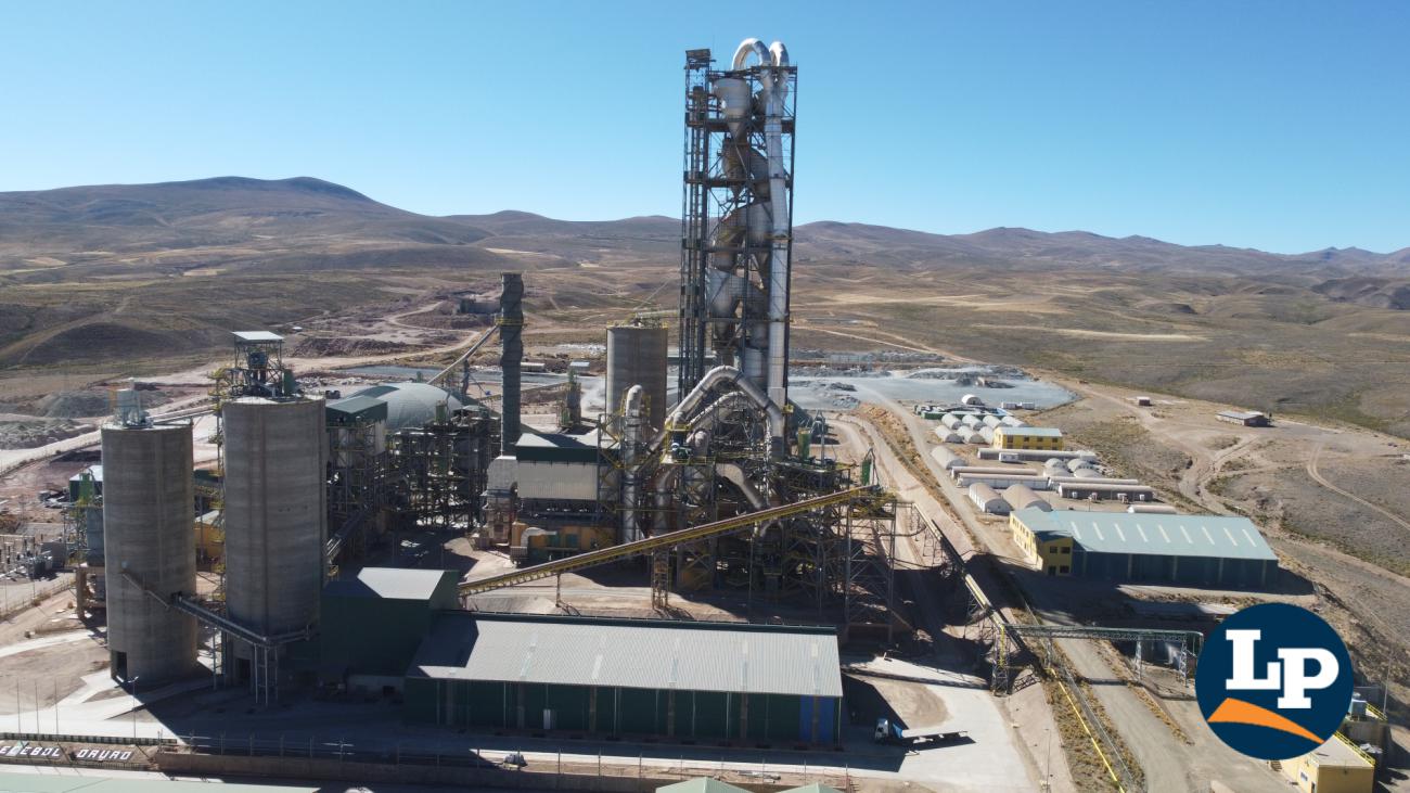 Vista aérea de la planta de Ecebol Oruro