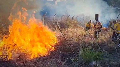 Un incendio forestal registrado en el ingreso al Parque Nacional Tunari, Cochabamba