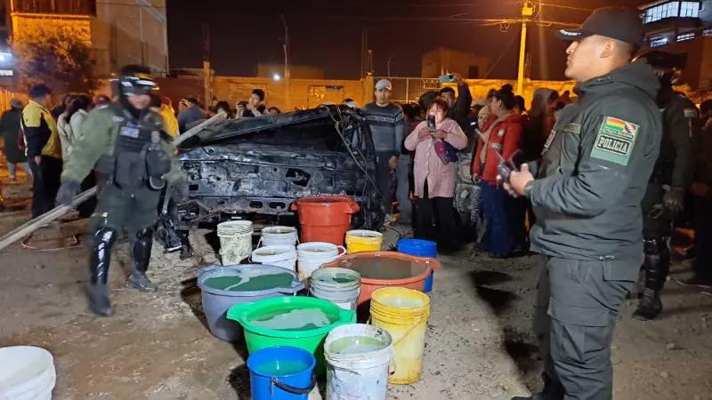 Durante la intervención se halló una gran cantidad de combustible almacenado