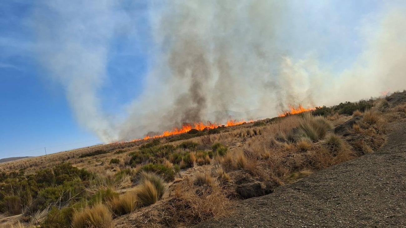 Un incendio de gran magnitud afecta los pastizales de la comunidad de Tolapampa