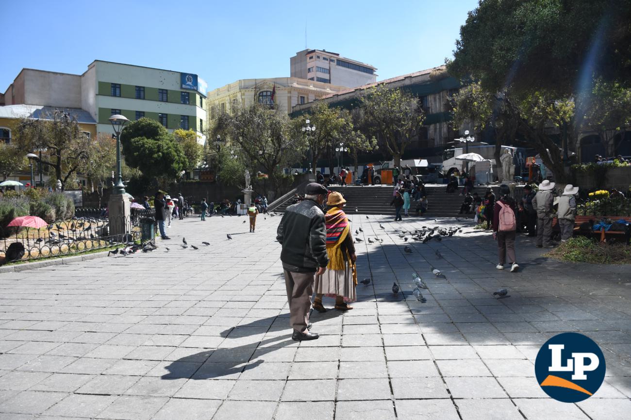 Vista la plaza Murillo de La Paz