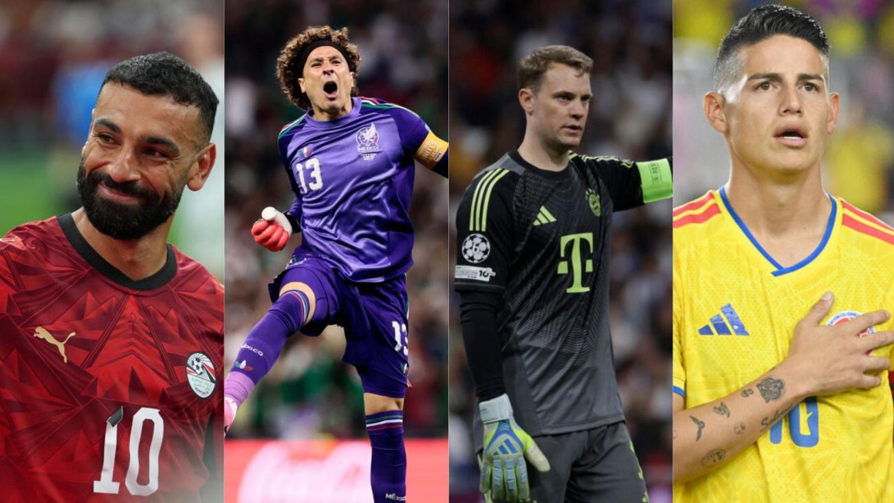 Mohamed Salah, Memo Ochoa, Manuel Neuer y James Rodríguez