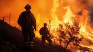 Brigadistas rescatan a niña en incendio forestal en Tarija