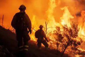 Brigadistas rescatan a niña en incendio forestal en Tarija