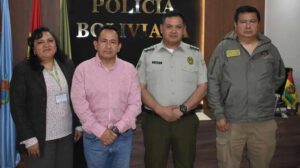 Autoridades de la Fiscalía y de la Policía de Cochabamba. FISCALÍA