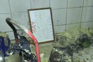Las condiciones en las que quedó el puesto tras el incendio
