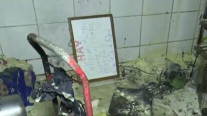 Las condiciones en las que quedó el puesto tras el incendio