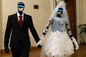 boda simbólica entre robots