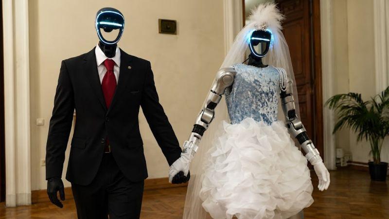 boda simbólica entre robots