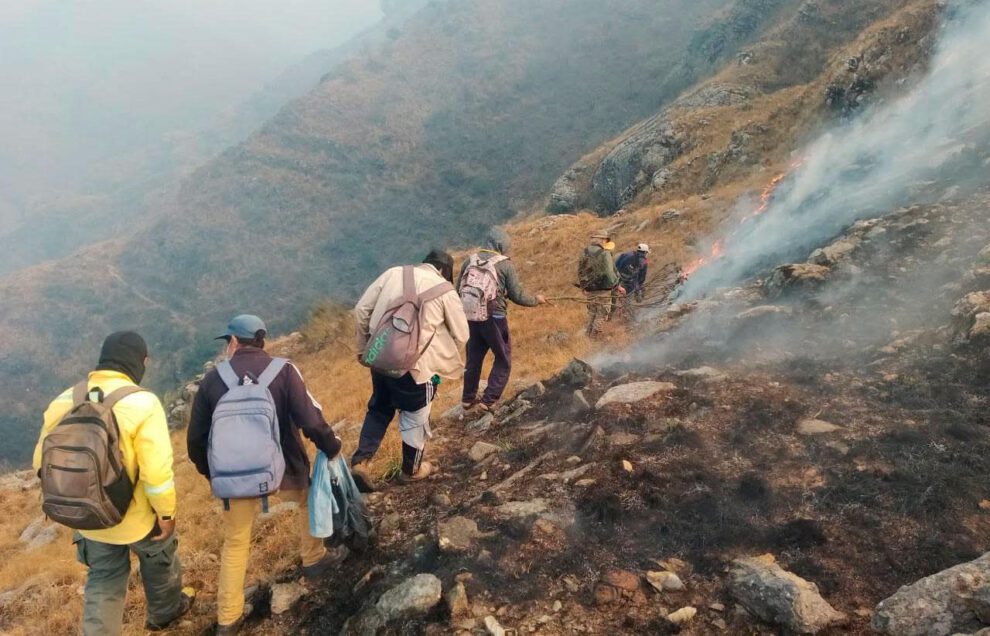 Incendio en la Reserva Biológica de la Cordillera de Sama, afectando la flora y fauna de la zona