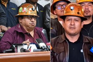 Presidentes cooperativistas Josué Caricari (Fencomin) y Norberto Sánchez (Fecmabol)