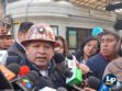 secretario Ejecutivo de la Federación Sindical de Trabajadores Mineros de Bolivia (Fstmb), Andrés Paye, en conferencia de prensa