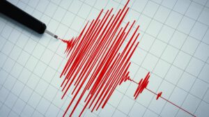 Ondas de un movimiento telúrico o sismo sobre un papel