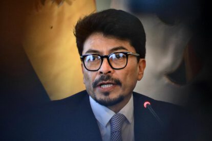 Fotografía de archivo en la que se captó al ministro boliviano de Relaciones Exteriores, Fernando Aramayo, durante una rueda de prensa, en La Paz (Bolivia).