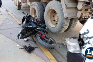 Aspecto de los daños sufridos por la motocicleta tras el accidente