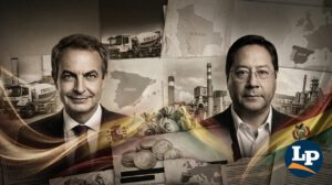 El expresidente español José Luis Rodríguez Zapatero y el exmandatario boliviano Luis Arce