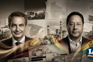 El expresidente español José Luis Rodríguez Zapatero y el exmandatario boliviano Luis Arce