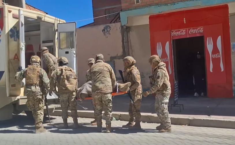 cuerpo de fallecido en Huanuni