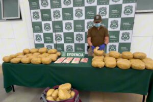 Carabineros expone la totalidad del cargamento de droga y el dinero
