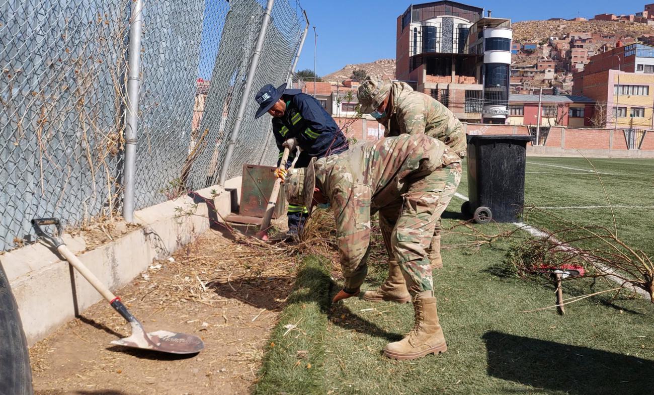Sedede Oruro, Campaña de limpieza y fumigado, Campos Deportivos de Oruro