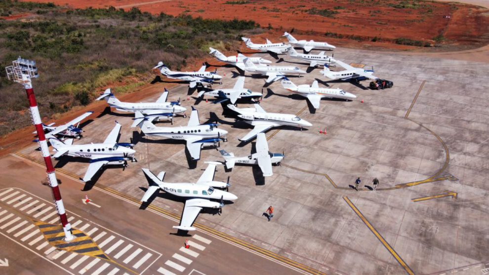 Un grupo de aeronaves