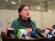La diputada Claros en conferencia de prensa