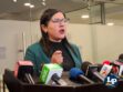 La diputada Claros en conferencia de prensa
