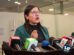 La diputada Claros en conferencia de prensa
