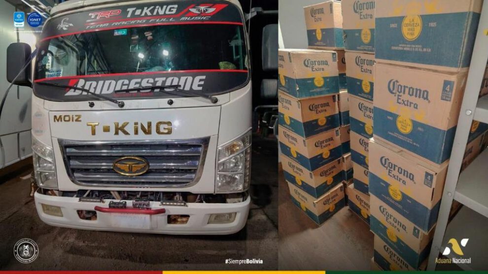 Vehículo intervenido y parte del cargamento ilegal trasladado a depósitos de la Aduana