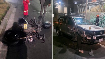 accidente de tránsito de una motocicleta y un vehículo