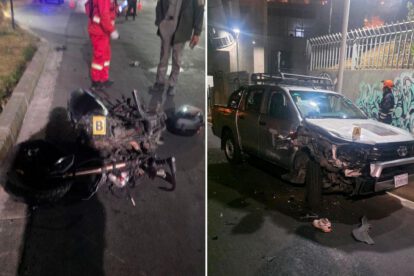 accidente de tránsito de una motocicleta y un vehículo