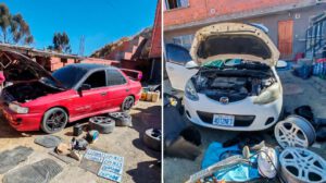 Vehículos desmantelados, placas y autopartes hallados durante el operativo