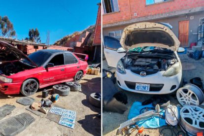 Vehículos desmantelados, placas y autopartes hallados durante el operativo