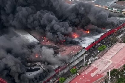 Incendio en la feria Barrio Lindo